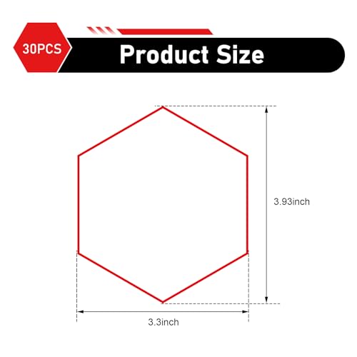 30 Grids Honeycomb Graphic Stickers, Reflective Hexagon Pattern Car Side Body Decals, Waterproof Automotive Body Modification Vinyl Decal, Universal for Car,Truck, SUV (Red) - color: Red