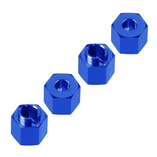 4PCS/Set Aluminum RC Car Wheel Hubs Adapters for Redcat Ascent 1/18th RC Crawler Car Upgrades (Blue) - color: Blue