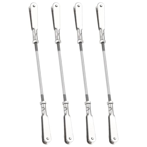 MECCANIXITY 4 Pcs Metal Clip Pushrod Connector Linkage, 304 Stainless Steel M2 Threaded Rod with Metal Clip for RC Plane Fixed Wing Aircraft DIY Models Parts, 102mm/4.02" - size: M2 x 102mm