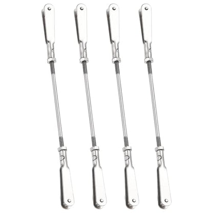 MECCANIXITY 4 Pcs Metal Clip Pushrod Connector Linkage, 304 Stainless Steel M2 Threaded Rod with Metal Clip for RC Plane Fixed Wing Aircraft DIY Models Parts, 102mm/4.02" - size: M2 x 102mm