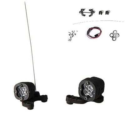 LED Light Square Sidelight Spotlight Front Searchlight with Antenna Compatible for Axial SCX24 TRX4M 1/24 1/18 RC Crawler Car Upgrade Parts - color: Sidelight