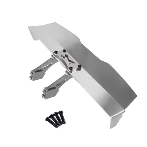 RC Accessories Compatible with MJX for Hyper Go 16207 H16 RC Car Upgrade Modification Parts Metal Tail Wing Rear Spoiler Wing(Silver) - color: Silver