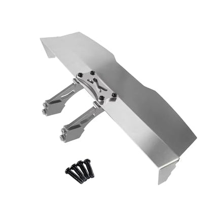 RC Accessories Compatible with MJX for Hyper Go 16207 H16 RC Car Upgrade Modification Parts Metal Tail Wing Rear Spoiler Wing(Silver) - color: Silver