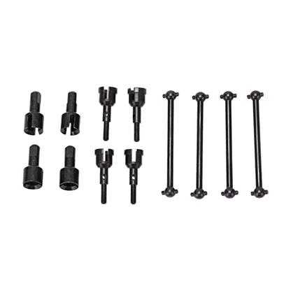 Zerodis RC Drive Shaft Dogbones Aluminum Alloy Diff Cup Joint Axle Set 4Pcs Front Rear Drive Shaft Set for 1 18 Scale RC Car DIY Users for A949 A959 A969 A979 K929 (Black) - color: Black