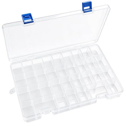 Qualsen 2 Pack 34 Grid Plastic Organizer box with Adjustable Dividers, Fishing Tackle Box and Bead Organizer Box for Jewelry, screw, Earrings, Art Craft, Tools, Fishing Hooks, and Small Accessories - size: 34 Gird-2pcs