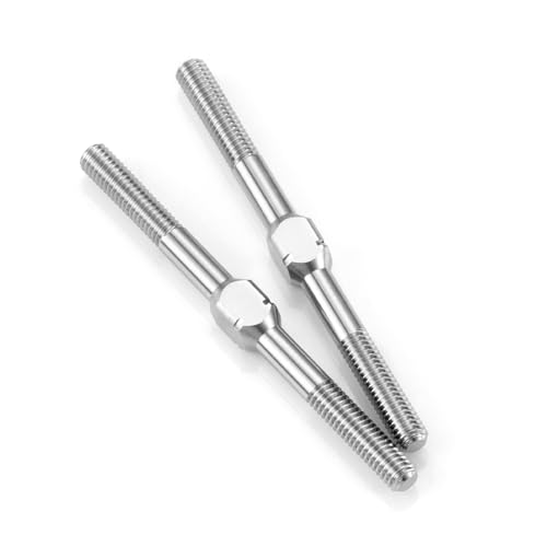 RCHUBAM 2PCS RC Turnbuckles Camber M3 Link Rod for 1/10 TRX-4 Slash 4X4 | 1 Pairs 14mm-50mm Suspension Rod,Alloy Steering Linkage Tie Rods - style: 42mm