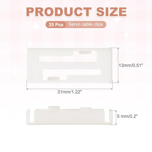 MECCANIXITY 40 Pcs Servo Extension Cable Clips, Servo Cable Safety Connector Lead Wire Buckle Lock for RC Car Plane Boat DIY Y Adapter Cable, White - color: White