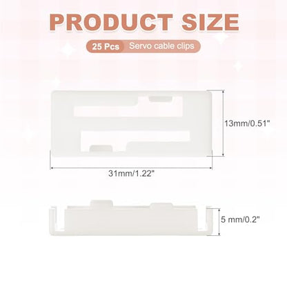 MECCANIXITY 40 Pcs Servo Extension Cable Clips, Servo Cable Safety Connector Lead Wire Buckle Lock for RC Car Plane Boat DIY Y Adapter Cable, White - color: White