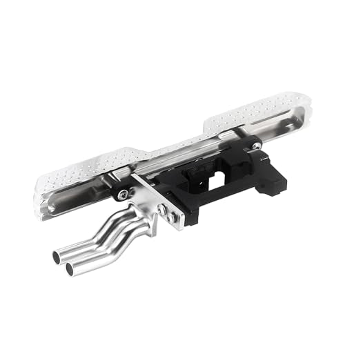 INJORA 33g CNC Aluminum Rear Bumper with Dual Exhaust for 1/18 RC Crawler TRX4M High Trail F150 Upgrade - size: Rear
