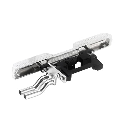 INJORA 33g CNC Aluminum Rear Bumper with Dual Exhaust for 1/18 RC Crawler TRX4M High Trail F150 Upgrade - size: Rear