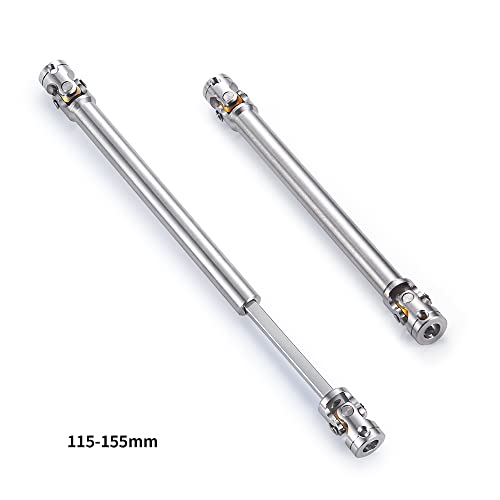 RC-Hub 1Pcs RC Driveshafts Metal Drive Shaft 45-50/47-57/55-67/60-80mm for 1:14 Tamiya Trailer Tractor Truck RC Crawler Car (115-155mm) - size: 115-155mm
