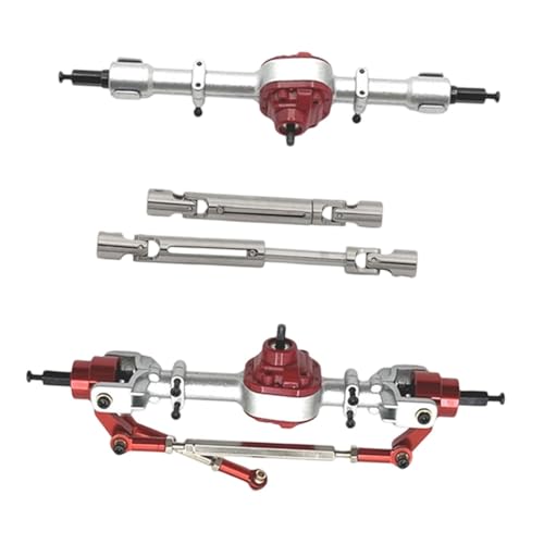 Colaxi Metal Front Rear Axles Set 1/12 Scale RC Car Upgrade Repairing DIY Replace Parts Drive Shafts for MN82T MN82 MN82S LC79, Red - color: Red
