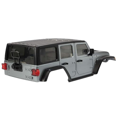 6.10inch/155mm Wheelbase Plastic Texture Hardtop Body Shell Kit Replacement Part for 1:18 RC Car Crawler Car for TRX4M Bronco Defender AX8560 Chassis Upgrade Accessories (Silver Gray) - color: Silver Gray