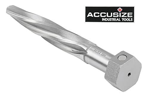 Accusize Industrial Tools 13/16 inch Bridge Reamer, Magnetic Hex Shank, Hss Spiral Flutes Aligning Reamers, Car Reamers, 1523-8035 | Magnetic Hex Shank, HSS Spiral Flutes Aligning Reamers, Size: 13/16", Flt Len: 5", OAL: 7", Hex Shank Size: 1-1/4" - size: