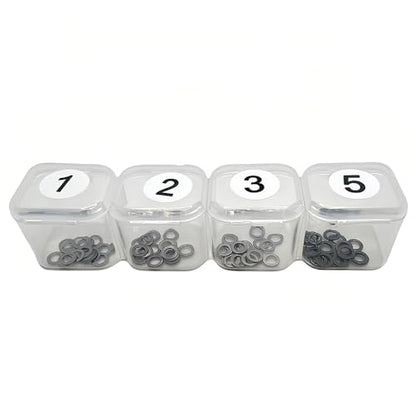 80PCS M8x10mm Steel Shim Set ，Precision Adjustment for RC Cars ，Remote Control car Used for fine-Tuning Motors, suspensions, differentials etc（0.1mm /0.2mm /0.3mm /0.5mm Each 20pcs ） Width