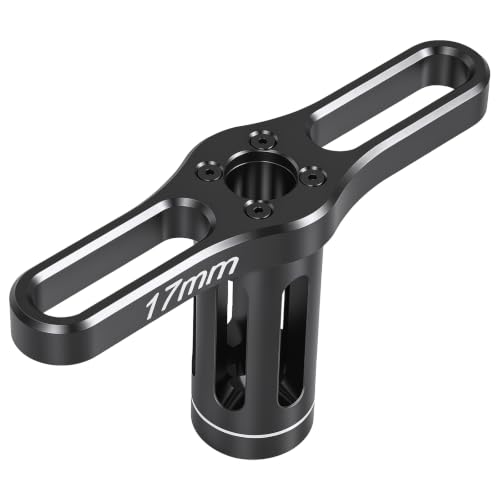 17mm Wheel Hex Nut Socket Sleeve Wrench For tightening and loosening nuts and bolts RC Spanner Repair Tool For 1/8 1/10 RC Car Truck Crawler Truggy Buggy Tires Tyre (Black) - color: A.black