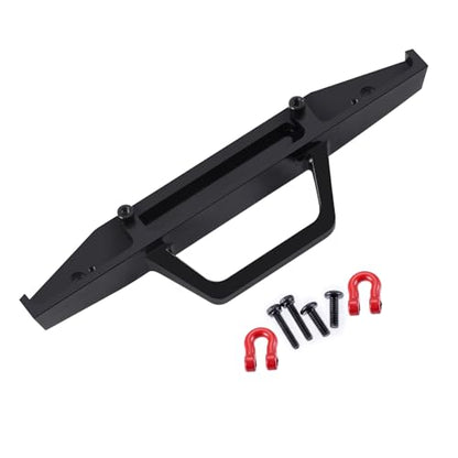 CNC Aluminum Front & Rear Bumper Mounts Set for 1/18 TRX4M RC Car | 26g Front and 16g Rear Bumper with Tow Trailer Hook for 1/18 TRX4M High Trail K10 RC Crawler Car Upgrade Parts