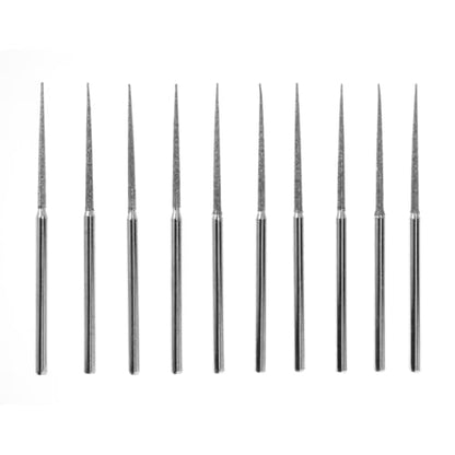 SE 10-Piece Diamond-Coated Tapered Bead Reamer Set - 2-¾ Inch Length, ⅛-Inch Shank, Compatible with Rotary Tools - Ideal for Jewelry Making, Crafts, and More - DF83611