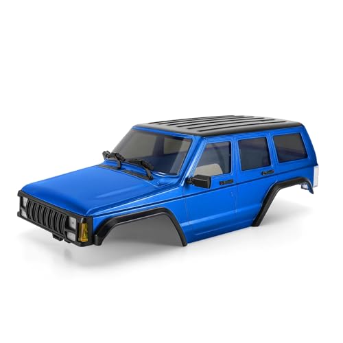 RC Car Parts for TRX4M for Bronco for Defender for Chassis 1/18 RC Crawler 6.10in Wheelbase ABS Hardtop for Cherokee Body(Blue) - color: Blue