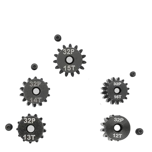 32P Steel Pinion Gear Set 1/8 inch Hole 12T 13T 14T 15T 16T for Traxxas Slash Hoss RustlerJato Bandit Nitro Stampede 2WD 4X4 VXL Motor Pinion Upgrades Parts