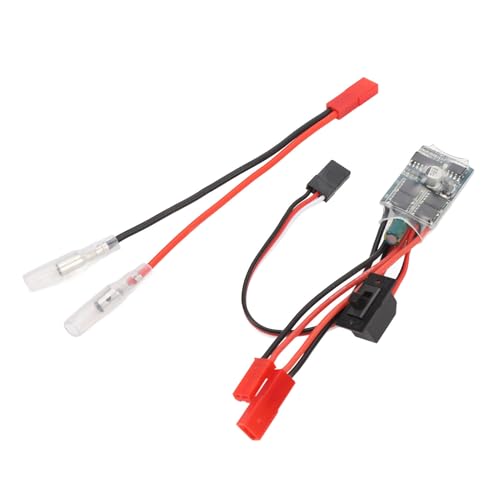 Alomejor RC 30A Brushed ESC, 2 Way Electronic Speed Controller with Brake Function, Compatible with 030 050 180 370 Brushed Motors, for 1/16 1/18 /24 Scale Cars and Boats