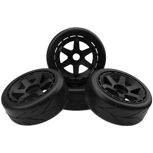 ShareGoo RC 1/8 Buggy Tires OD 4.09" Street Tires w/Plastic Wheel Rims 17mm Hex Compatible with Arrma 1/8 Typhon Talion Redcat Losi HPI HSP Kyosho 1/8 RC On Road Racing Car (6-Spoke) - color: 6-spoke