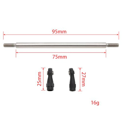 MEUS RACING 1/10 Links Steel Chassis Links Kit for Traxxas TRX4 Axial SCX10 Tamiya CCO1 Redcat Gen8 1/10 RC Crawler (95mm) - size: 95mm