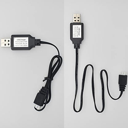 2PCS USB Charger Cable with XH-3P Connector for SCX24 RC Car, Holyton Remote Control Car, 2S 7.4V LiPo Battery RC Car, Rock Crawler FPV Drone Quadcopter