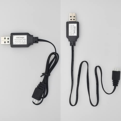2PCS USB Charger Cable with XH-3P Connector for SCX24 RC Car, Holyton Remote Control Car, 2S 7.4V LiPo Battery RC Car, Rock Crawler FPV Drone Quadcopter