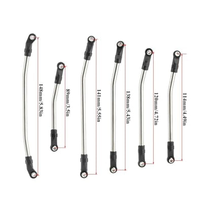 RC car Components Compatible with Axial for SCX10 for SCX10 II 90046 1/10 RC Crawler Car Upgrade Parts Metal Link Set Steering Rod End Kit(313mm) - size: 313mm