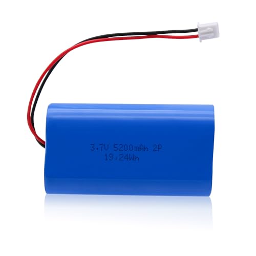 3.7V Lithium Batteries 5200mah Rechargeable Battery Pack Lithium Ion Batteries with XH2.54mm Connector 3.7 Volt for Bluetooth Speaker, Electronics, Toys, Lighting