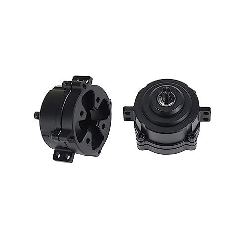 SCX10 II Planetary Gearbox Transfer Case Short Drive Shaft Skid Plate Front Motor Mount for 1/10 RC Crawler Chassis SCX10 II Upgrades Accessories (Black)
