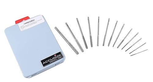 Accusize Industrial Tools 1/16-1/4'' 13 Pcs Hss 6542 Straight Flute, Chucking Reamer Set, 5500-Se00 | ANSI Standard, Straight Shank and Straight Flute, Right-Hand Cut, Fractional Sizes by 64ths, 5500-SE00