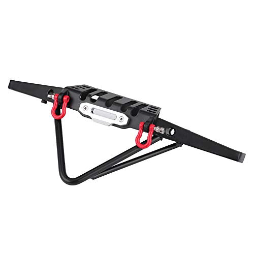 RC Crawler Front Bumper, Steel Construction with Integrated LED Lights, RC Car Upgrade Part, for Off-Road Adventures Rock Crawling Enthusiasts
