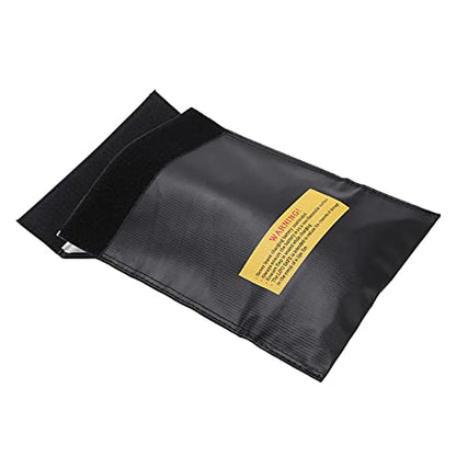 Large Capacity Lipo Battery Explosion Proof Bag, Fireproof Lithium Battery Safe Guard Nylon Charging Bag for Safe Storage Black - size: Black