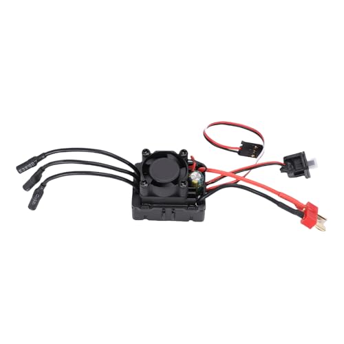 Brushless ESC, Rainproof 35A Continuous Current Sensorless Motor ESC, Electronic Speed Controller with Cooling Fan for 1/16 1/14 Scale RC Cars
