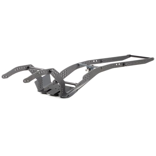 High Clearance V3 Carbon Fiber LCG Chassis Kit for 1/10 RC Crawler Comp Rig | 26° Skid Angle and LCG Design, with Delrin Skid Plate, 70mm Aluminum Carrier Bearing and 3D Printed Rock Sliders