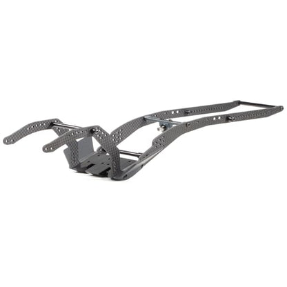 High Clearance V3 Carbon Fiber LCG Chassis Kit for 1/10 RC Crawler Comp Rig | 26° Skid Angle and LCG Design, with Delrin Skid Plate, 70mm Aluminum Carrier Bearing and 3D Printed Rock Sliders