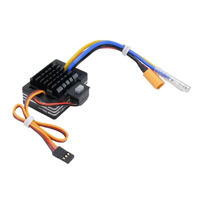 CHICIRIS 80A Brushed ESC Electronic Speed Controller, with T Plug XT60 Plug for 1/10 RC Car RC Boat 540 550 750 Motors (Black) - color: Black