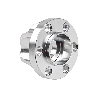 Metal RC 12mm Wheel Hex Hub Extension Combiner Compatible with 1.9/2.2inch Wheel Rim Axial SCX10 Traxxas TRX4 D90 1/10 RC Crawler (12mm, Silver) - color: Silver, size: 12mm