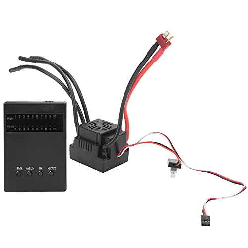 Waterproof 120A Brushless ESC for RC Car, High Performance RC Brushless ESC with Programming Card, 2-4S LiPo 4-8S NiMh Compatible, Built - in Cooling Fan and Multiple Protectio