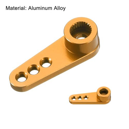 MECCANIXITY Aluminum Alloy 25T Steering Servo Single Arm Horn Gold for DIY RC Car/Boat/Airplane Boat Accessories 2 Pcs - color: Gold