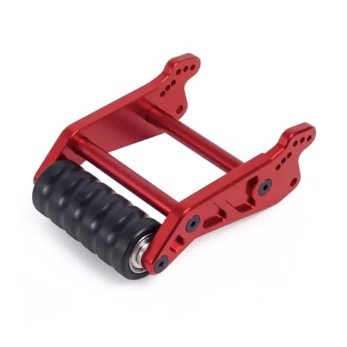 for Losi for LMT 4WD 1/8 Solid Axle 1pc Metal Adjustable Wheelie Bar Anti Roll Wheel Upgrade Parts RC Monster Truck RTR Grave Digger Rc Upgrade Spare Parts - color: Red