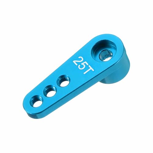 MECCANIXITY Metal 25T 25 Teeth Steering Servo Single Arm Horn Blue for DIY RC Car/Boat/Airplane Boat Accessories - color: Blue