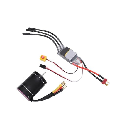 RC Brushless Motor ESC Combo, 3650 2600KV High Speed Motor with 75A ESC, for 1/10 1/8 RC Trucks, Boats