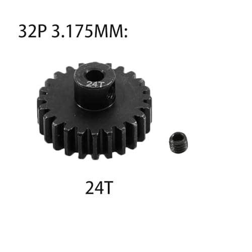 Metal Steel 3.175mm Shaft 32P Pinion Gear Set 20T 21T 22T 23T 24T Compatible with 1/10 Crawler Truck Traxxas Arrma HSP HPI AXIAL Tamiya LOSI RC Car Upgraded Parts - size: 20T 21T 22T 23T 24T