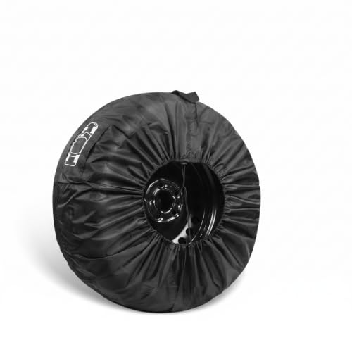 1 PC Spare Tire Cover, 190T Polyester Taffeta Spare Tire Protector with Pocket, 13"-18" Diameters Waterproof Wheel Storage Bag, Universal for Most Cars, Trucks, SUVs (Black #S) - color: Black #S