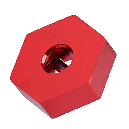 AIMROCK Aluminum 12mm Hex Wheel Hubs Driver Adapter Upgrade Parts 7154 for 1/16 Slash 4WD Summit E-Revo VXL (Red)