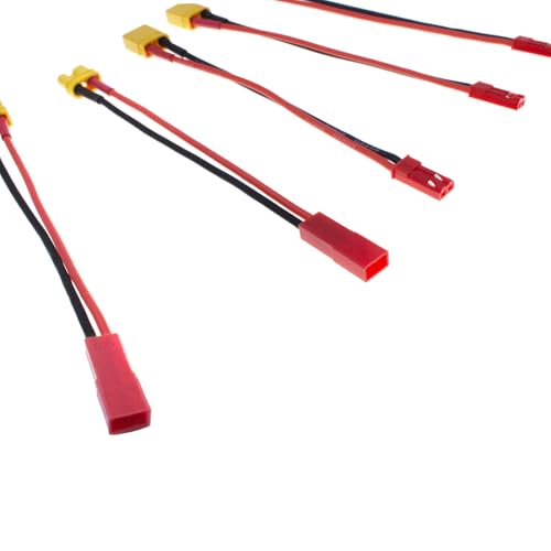 MEIVIFPV JST to XT30 Adapter XT30U JST Male Female Connector Plug with 20AWG 10CM Silicone Cable Wire for RC FPV Battery Charging