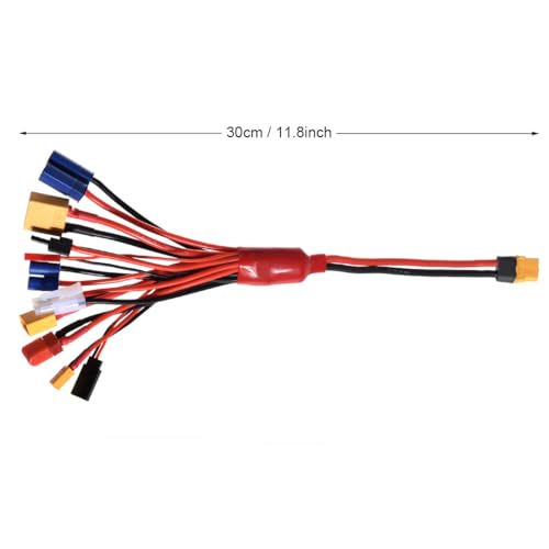 RC Lipo Battery Charger Adapter Connector Splitter Wire with 2-6S Charge Balance Board, 10 in 1 Octopus Convert Cable to XT60H Plug Lead Cable for TRX,T-Plug,Tamiya,Futaba,JST,XT90,XT60,XT30,EC3,EC5